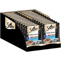 Sheba 28 x 85 g Megapakkaus – tuorepussilajitelma kastikkeessa, merikalavalikoima, märkäruoka kissoille