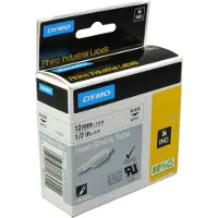 Dymo RhinoPRO märkbar krympslang 12mm, svart på vitt, 1.5m rulle