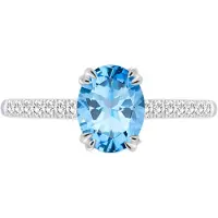 Lykken Elegance sininen topaasi timanttisormus 0,15 ct-175