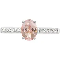 Lykken Elegance vaaleanpunainen valkokulta morganiitti-timanttisormus 0,22 ct-190