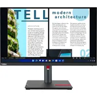 Lenovo ThinkVision P24h-30, 60,5 cm (23.8"), 2560 x 1440 pikseliä, Quad HD, LED, 6 ms, Musta