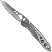 Leatherman Skeletool Knife KBx partially serrated pocket knife, silver