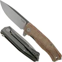 Lionsteel Myto MT01-CVN Natural Canvas Micarta pocket knife, Molletta design