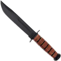 Ka-Bar USMC 5017 plain edge, leather, plastic sheath