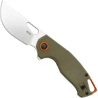 MKM Knives MKM Vincent VCN-GGS Satin N690CO, OD Green G10, Orange Aluminum pocket knife, Jesper Voxnaes design