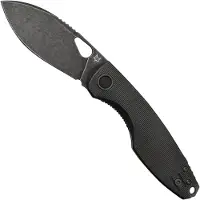 FOX Chilin FX-530-TIDSW PVD Black Stonewashed M398, Black Titanium pocket knife, Jesper Voxnaes design