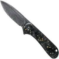 CIVIVI Elementum C907C-DS1 Damascus, Shredded Gold Carbon fibre pocket knife