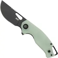MKM Knives MKM Vincent VCN-GNB Black PVD N690CO, Jade G10, Black Aluminum pocket knife, Jesper Voxnaes design