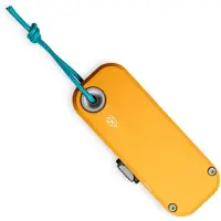 The James Brand The Palmer - Canary / Turquoise / Aluminum / Straight kääntöveitsi