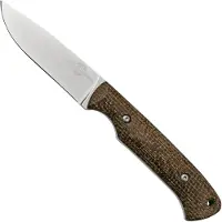 White River Knives Hunter Natural Burlap Micarta hunting knife, Owen Baker Jr. design