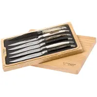 Laguiole En Aubrac steak knife set 6-piece mixed horn, 62C99CKI