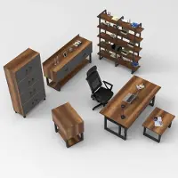 Kalune Design 5-osainen toimistokalustesarja Mn12-Ba, ruskea