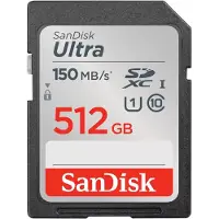 SanDisk Ultra 512 Gt SDXC UHS-I U1 V10 -muistikortti, musta