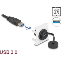 DeLOCK 81410, 0,045 m, USB A, USB A, USB 3.2 Gen 1 (3.1 Gen 1), Musta, Valkoinen