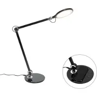 QAZQA Design-pöytävalaisin musta sis. LED kosketus- ja induktiolaturilla - Don