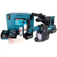 Makita Poravasara HR004GM202; 2,9 J; SDS-plus; 40 V; 2x4,0 Ah akku. + pölynpoistojärjestelmä