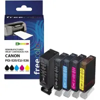 Freecolor K10269F7, Musta, Syaani, Magenta, Keltainen, 20 ml, 10 ml, 5 kpl, 605 sivua, Yhdistelmäpakkaus