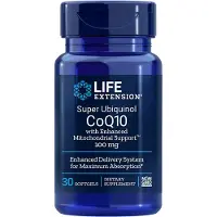 Life Extension Super Ubikinoli CoQ10 parannetulla mitokondriellä tuella, 100 mg - 30 kapselia