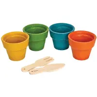 PlanToys kukkaruukut 4 kpl Flower Pot Set