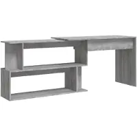 vidaXL Kulmatyöpöytä harmaa Sonoma 200x50x76 cm tekninen puu
