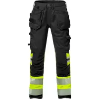 Fristads High vis rakentajan Stretch housut lk 1 2706 PLU, huomio-oranssi/laivastonsininen, D104