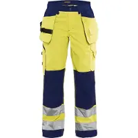 Blakläder Naisten Highvis Riipputaskuhousut - Huomio Keltainen/Mariininsininen - D23