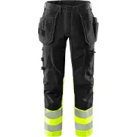 Fristads High vis rakentajan stretch housut lk 1 2608 FASG, keltainen/musta, C152