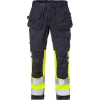 Fristads Palosuojatut flamestat high vis stretch rakentajan housut lk 1 2163 ATHF Huomiokeltainen/Laivastonsininen D92