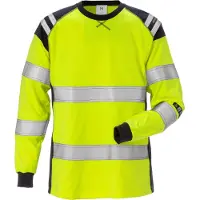 Fristads Palosuojattu flamestat high vis pitkähihainen t-paita naisten lk 3 7097 TFLH Huomiokeltainen/Laivastonsininen 2XL