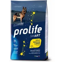 PROLIFE 12kg Chicken & Rice Smart Adult Keskikokoiset/ Suuret rodut Dry Dogs -kuivikekoirat
