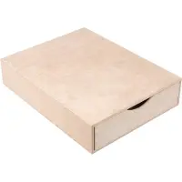 Hobby Hall Creative Deco puinen laatikosto / säilytyslaatikko 32,2 x 25,8 x 7,4 cm, maalaamaton vaneri, 1 pieni laatikko