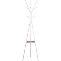 HOMCOM Valkoinen Metallinen vaateripustin käytävälle 45x45x180 cm