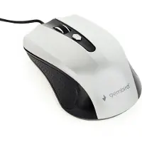 Gembird MUS-4B-01-BS, Molempikätinen, Optinen, USB A-tyyppi, 1200 DPI, Musta, Hopea