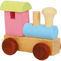 Small Foot - Wooden Letter Train Locomotive Colored - 12 pieces
