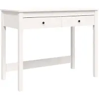 vidaXL Työpöytä laatikoilla valkoinen 100x50x78 cm täysi mänty