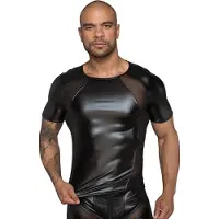 Noir Handmade Powerwetlook T-paita - Black - S