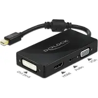 DeLOCK 62073, USB 2.0 Type-B, Musta, 3.5mm, DVI-I, HDMI, Mini DisplayPort, VGA, 1 kpl