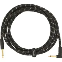 Fender Deluxe -instrumenttikaapeli kulmaliittimellä, 3m, Black Tweed