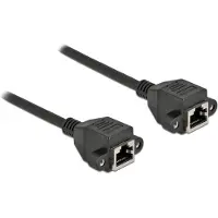 DeLOCK – Ethernet jatkokaapeli S/FTP RJ45 naaras - RJ45 naaras Cat.6A 1 m musta (87009)