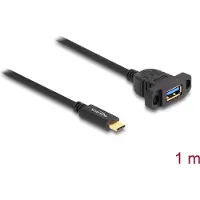 DeLOCK 87826, 1 m, USB C, USB A, USB 3.2 Gen 2 (3.1 Gen 2), 10 Gbit/s, Musta