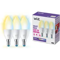 Wiz älylamppu, E14, C37, Valkoisen sävyt, Wi-Fi, 2700-6500 K, 470 lm, matta, 3 kpl