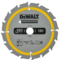 Dewalt Katkaisuterä puulle DT1948-QZ; 165x20 mm; 16T