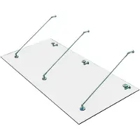 HOMCOM Lasinen ovikatos, karkaistu lasi, 304 ruostumaton teräs kirkas lasi 150 x 90 cm