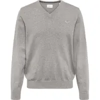 Gant for man. 8030562 Classic grey V-neck jumper (M), Casual, Cotton, Long sleeve