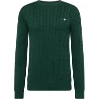 Gant Classic Cable Knit Sweater - Khaki green - S