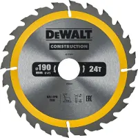 DeWalt Katkaisuterä puulle Construction; 190x30 mm; Z24