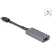 DeLOCK 66248, RJ-45, USB C, 0,09 m, Harmaa