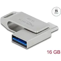 DeLOCK – USB 5 Gbps USB-C + Type-A Memory Stick 16 GB - Metal Housing (54073)
