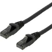 Deltaco – Taipuisa laitekaapeli, U/UTP, Cat6, 3m, monilankaiset johtimet, 24AWG, 500MHz, LSZH, musta (UUTP-1504)