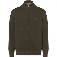Gant for man. 8040524 Cotton pique cardigan with green zip fastening (3XL), Casual, Long sleeve